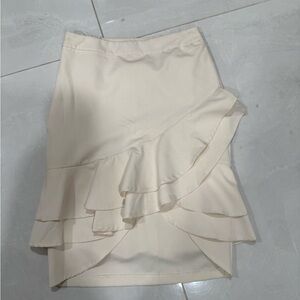 Tea n Cup Asymmetrical Cream Skirt